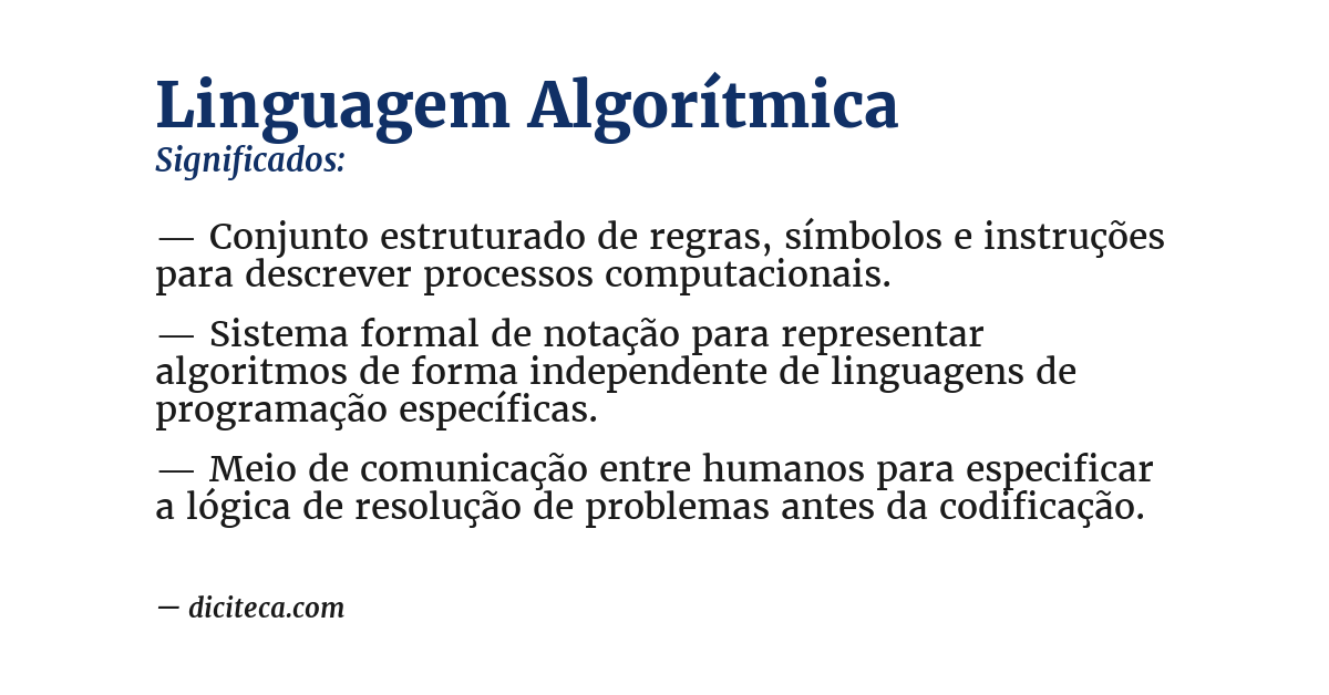 Significado de linguagem algorítmica