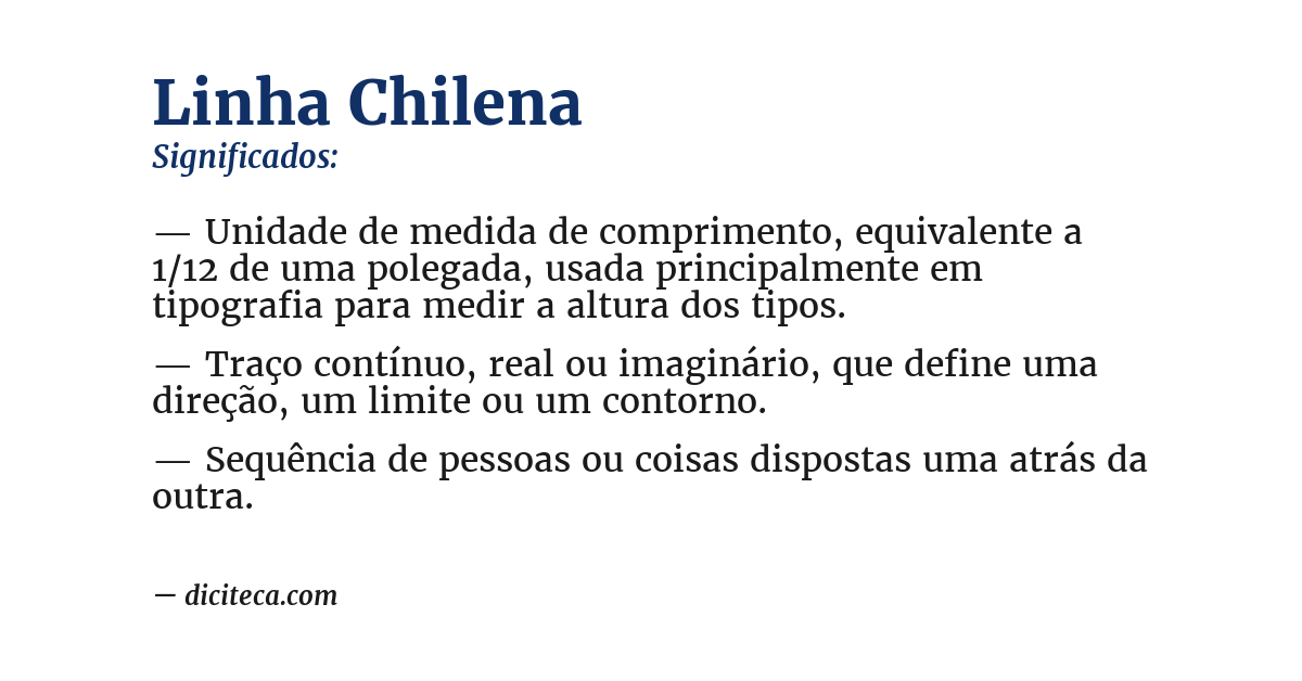 Significado de linha chilena