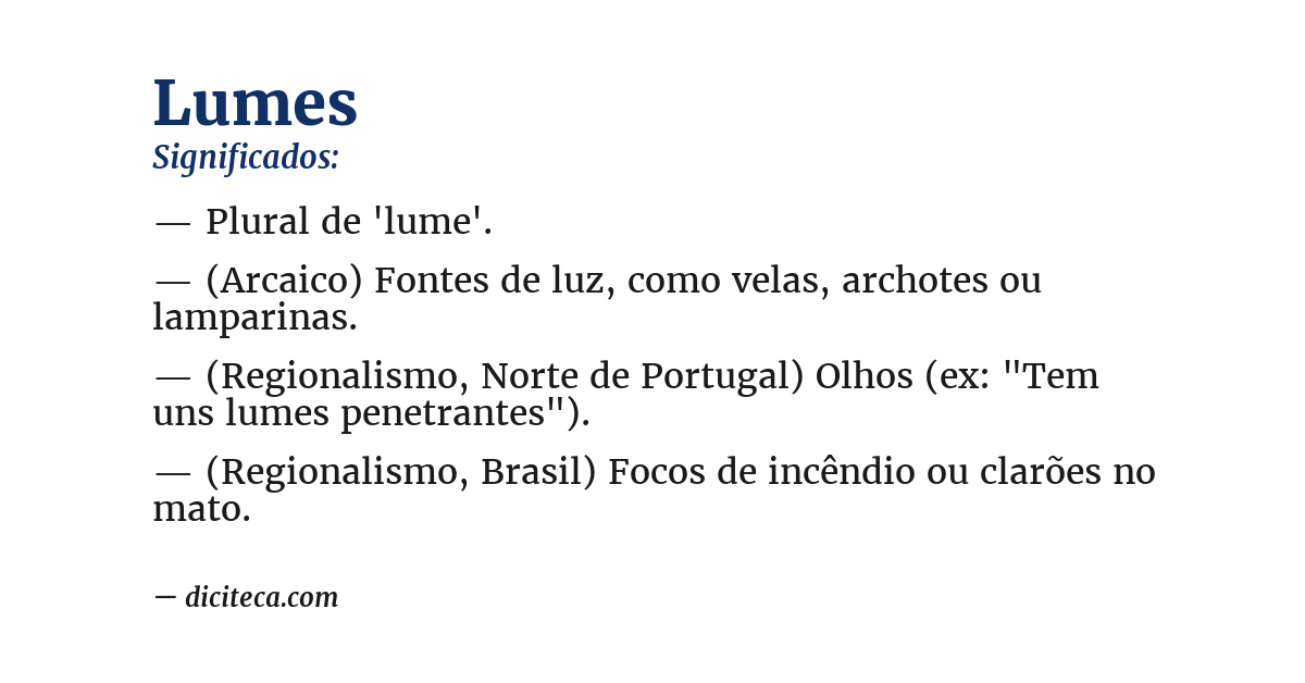 Significado de lumes