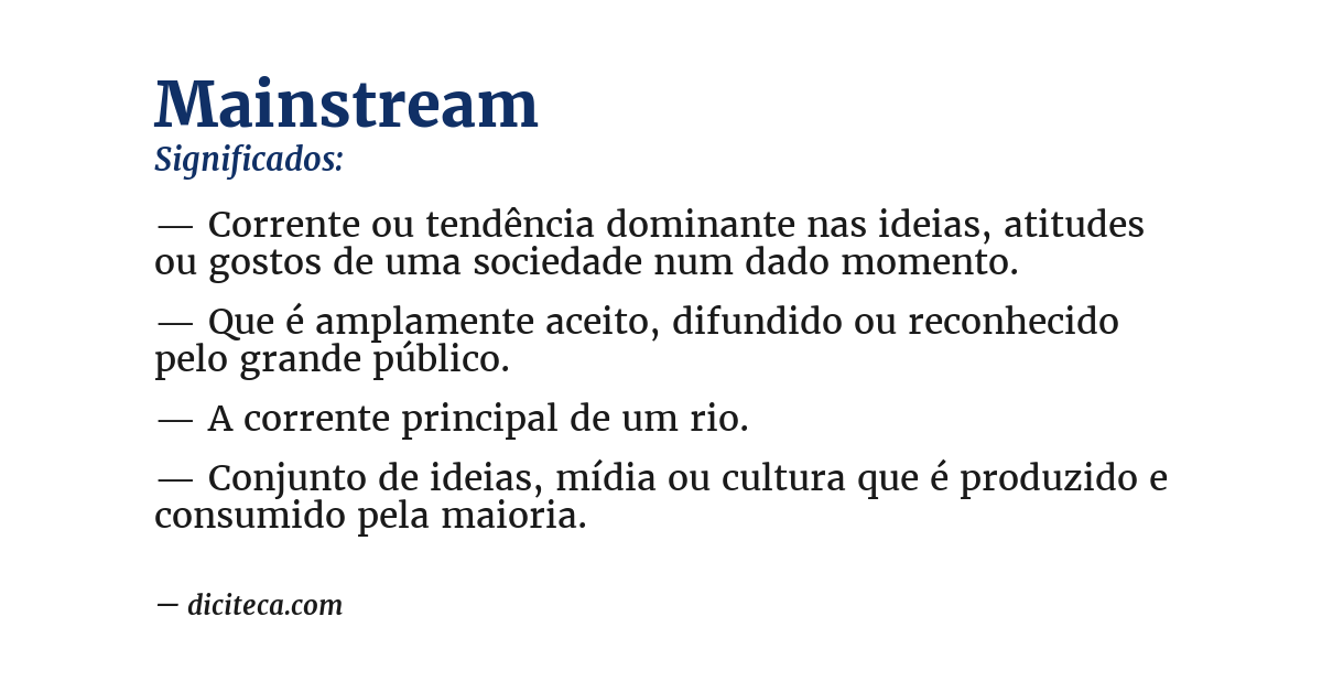 Significado de mainstream