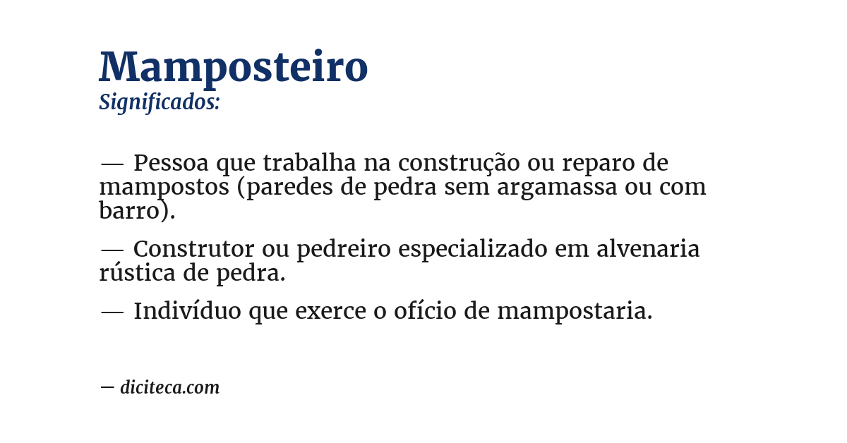 Significado de mamposteiro