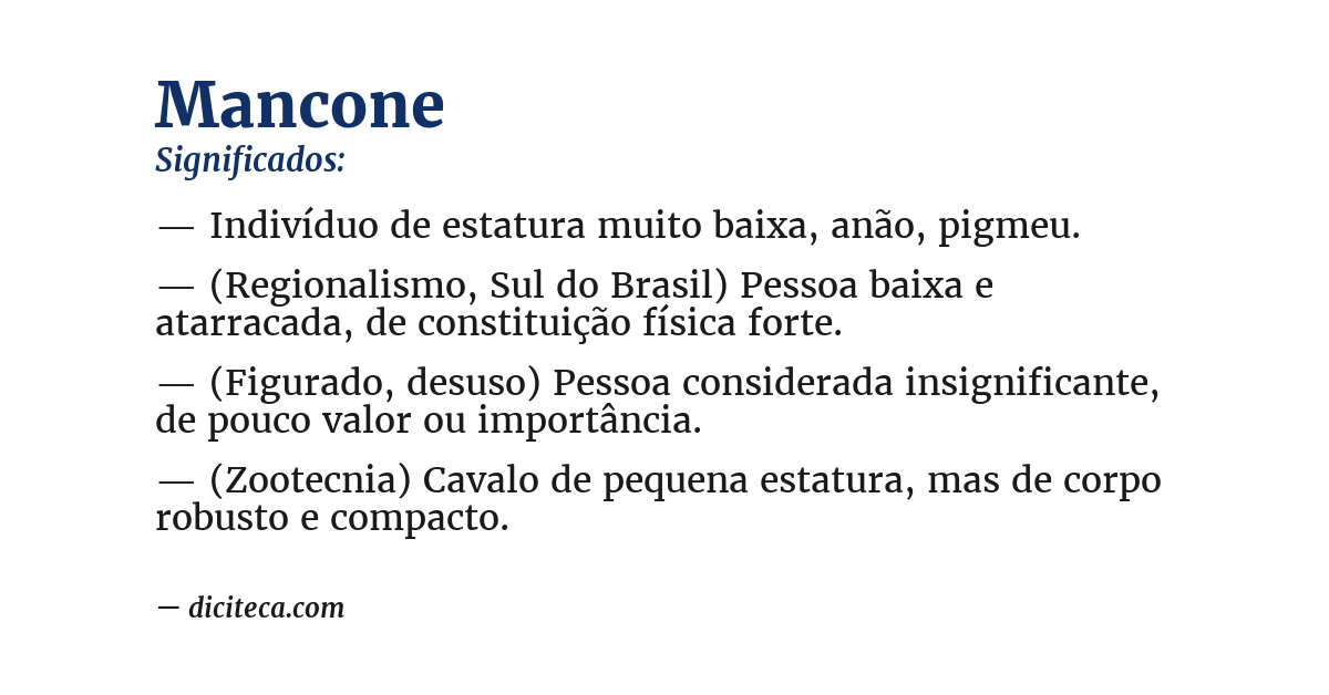 Significado de mancone