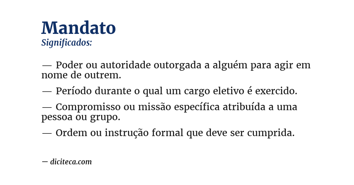 Significado de mandato