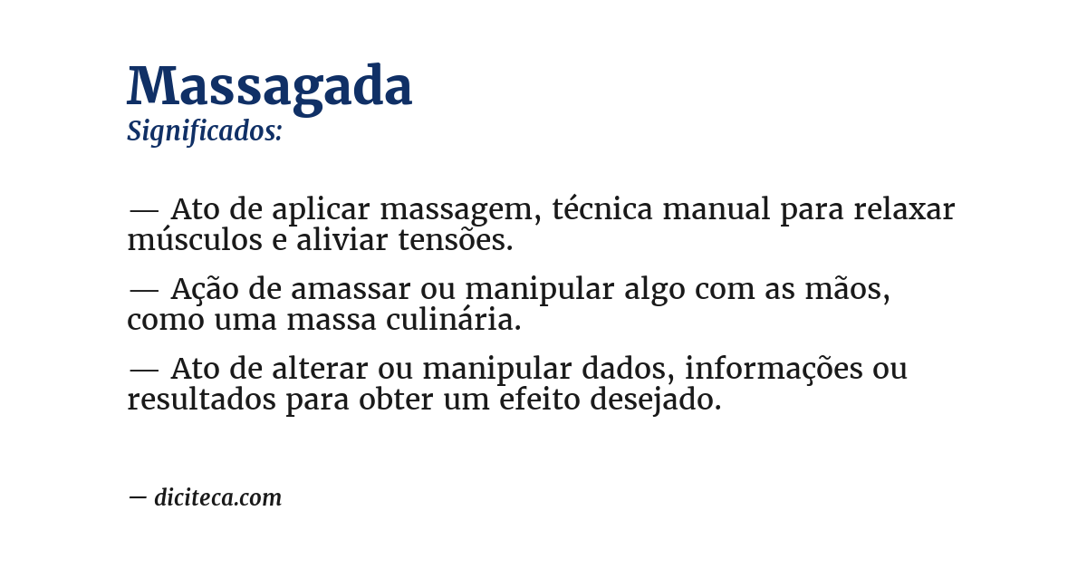 Significado de massagada