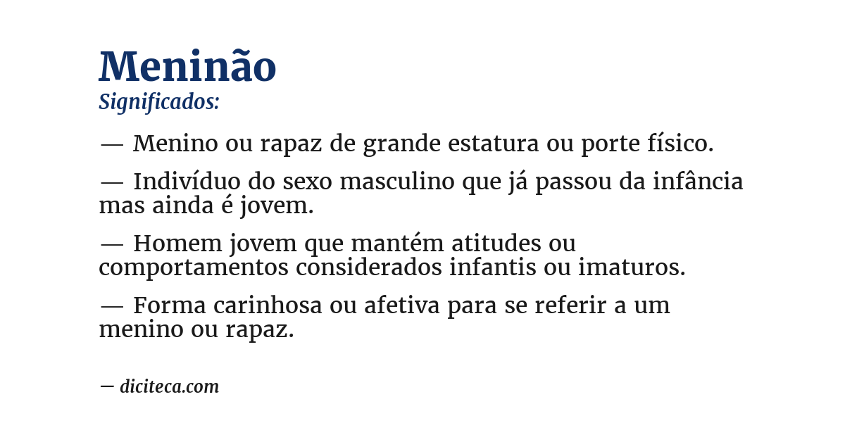 Significado de meninão