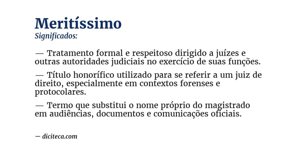 Significado de meritíssimo