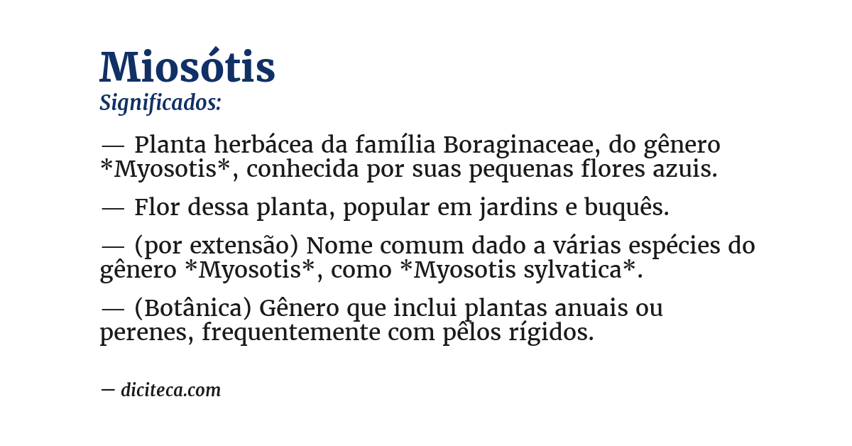 Significado de miosótis