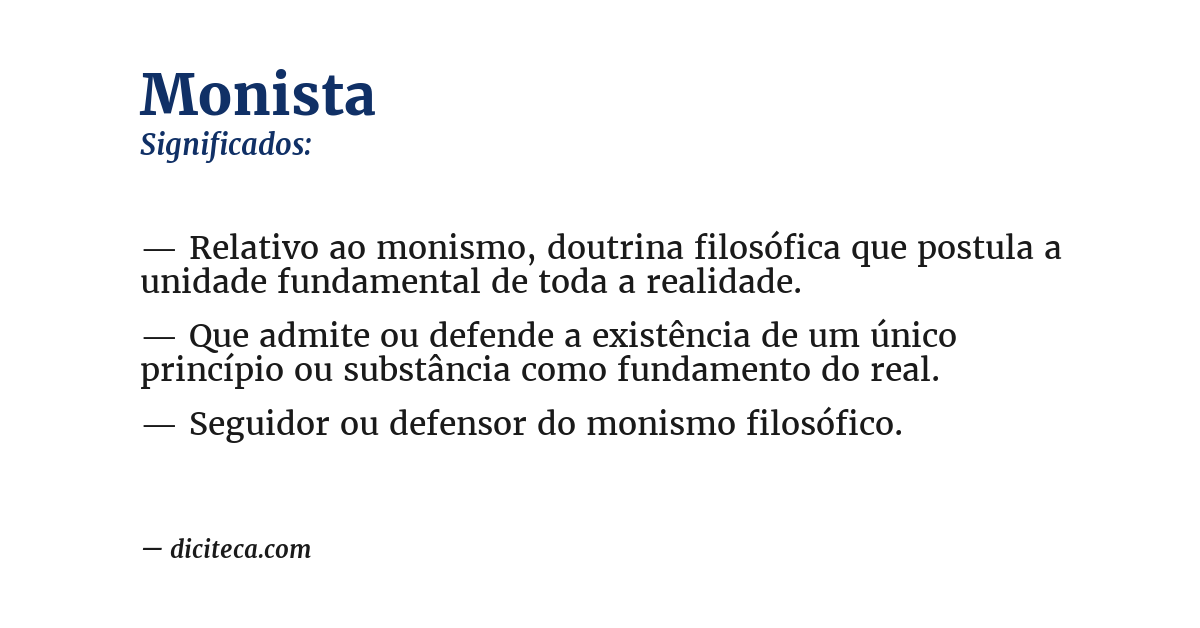 Significado de monista