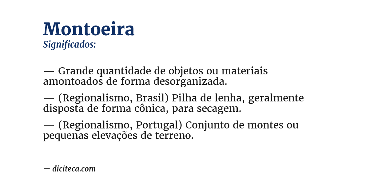 Significado de montoeira