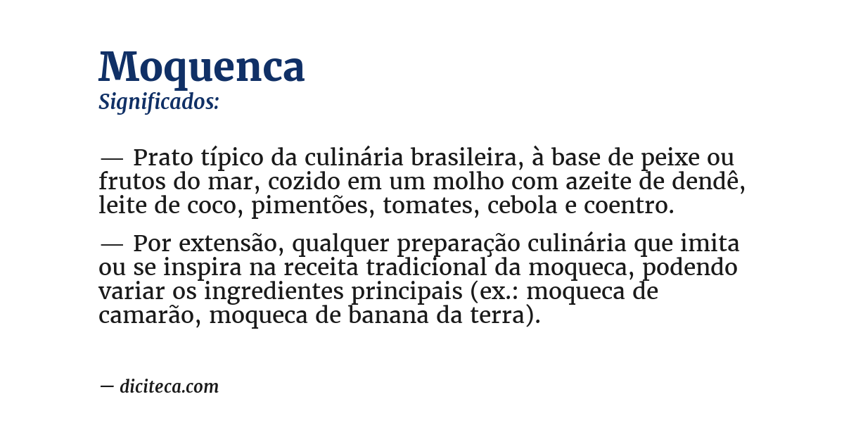 Significado de moquenca