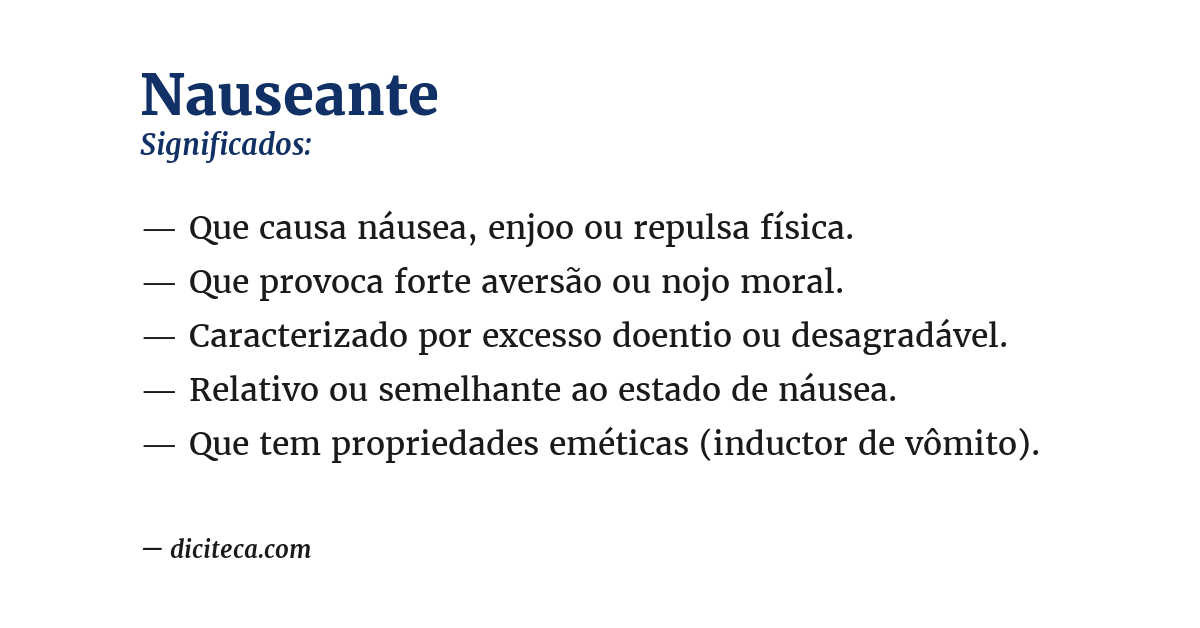 Significado de nauseante
