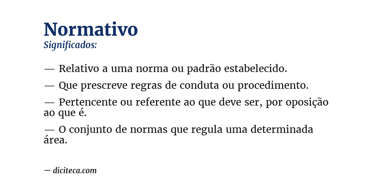 Significado de normativo