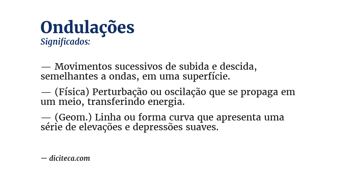 Significado de ondulações