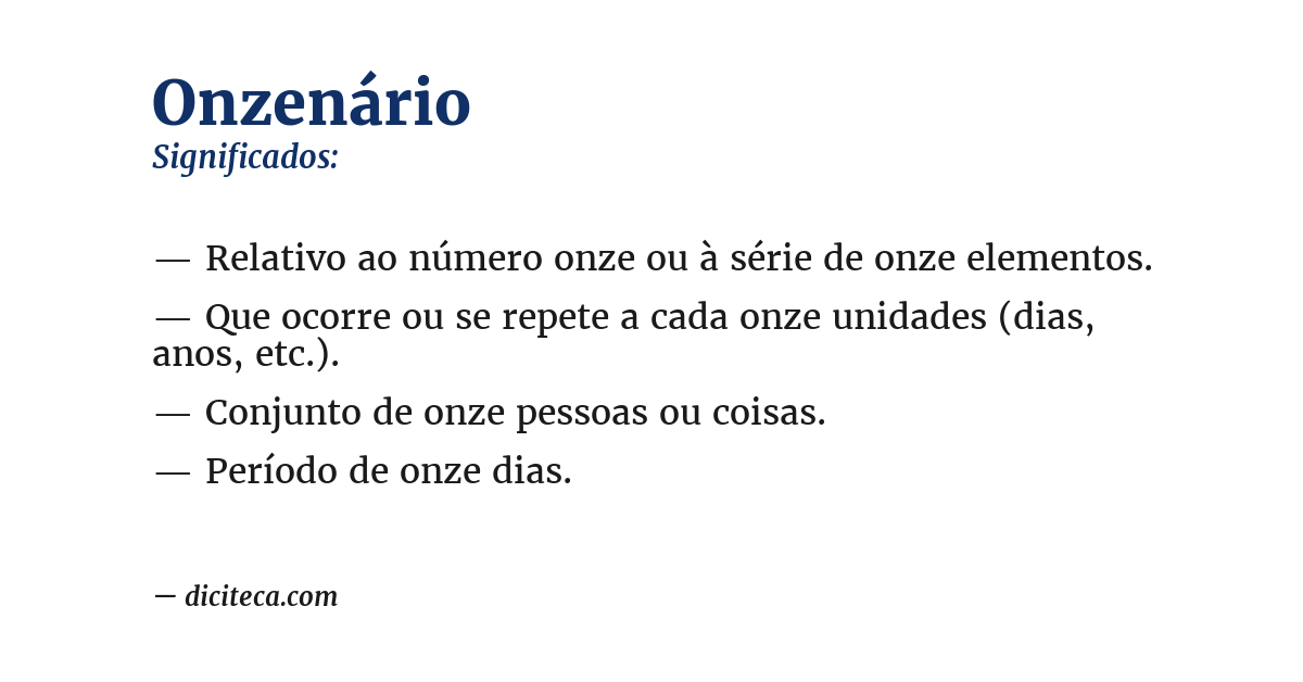 Significado de onzenário