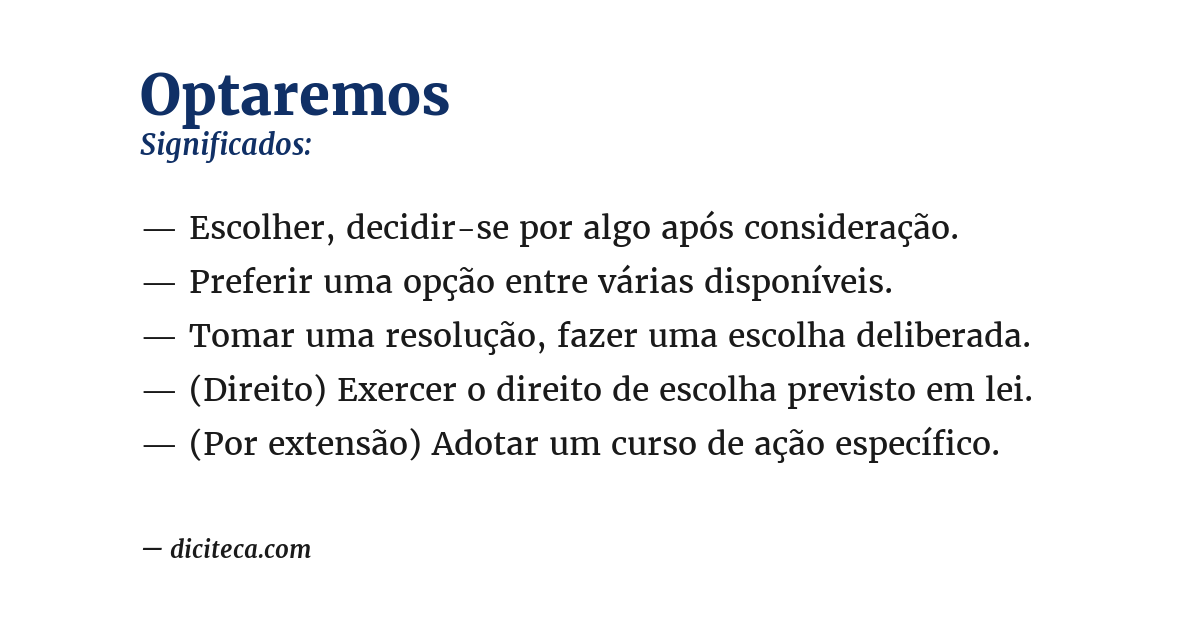 Significado de optaremos