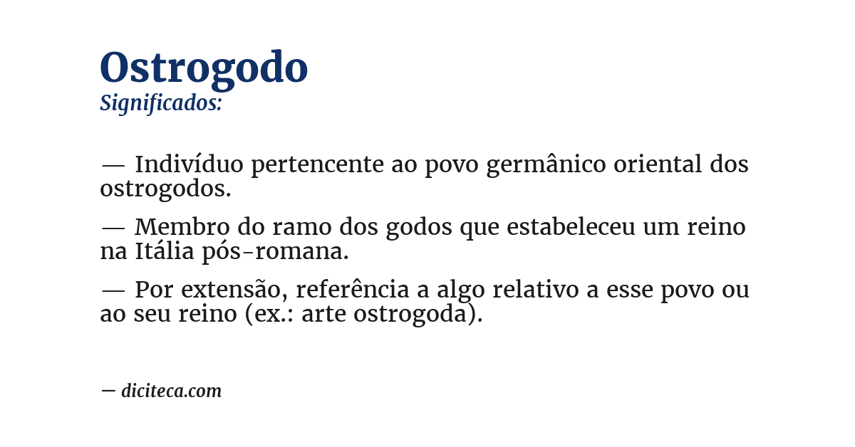 Significado de ostrogodo