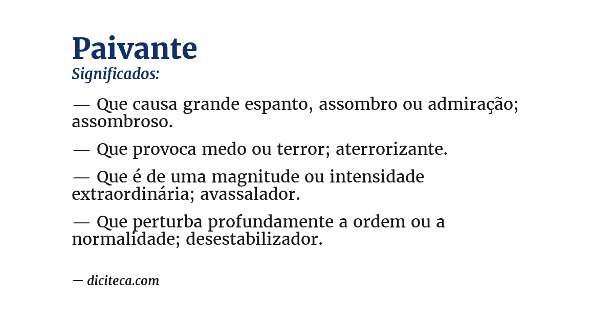 Significado de paivante