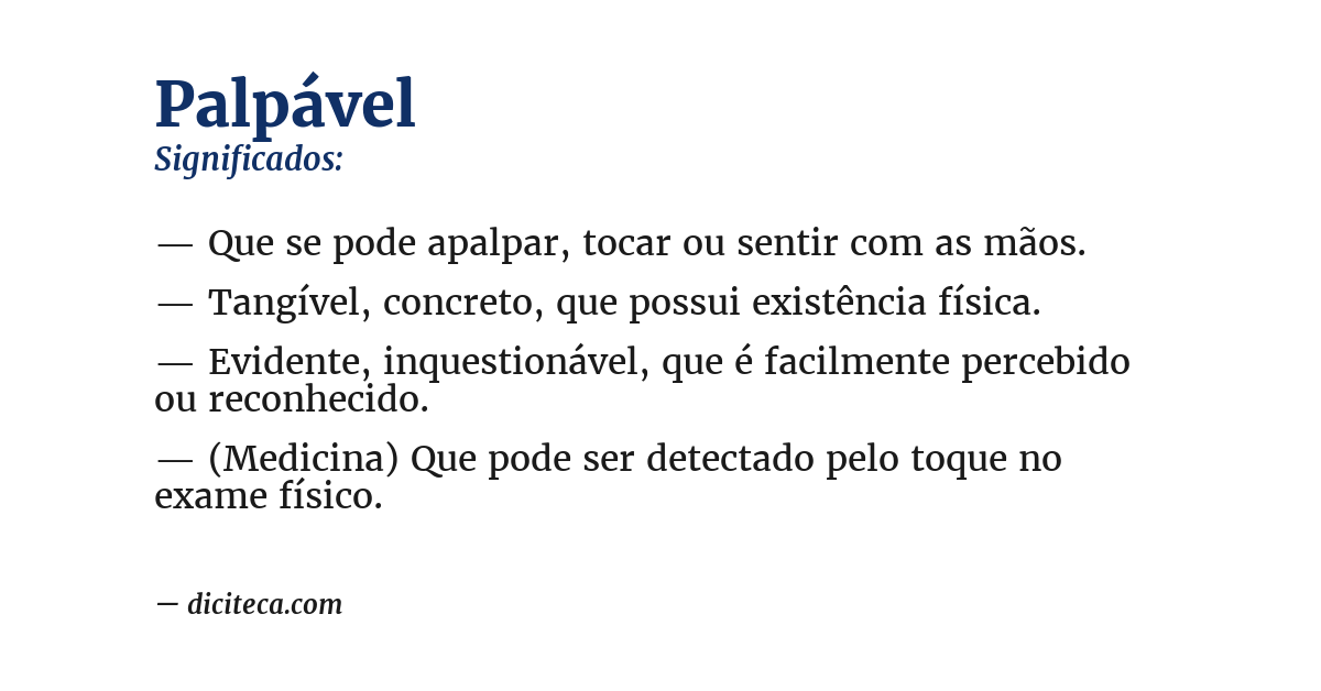 Significado de palpável
