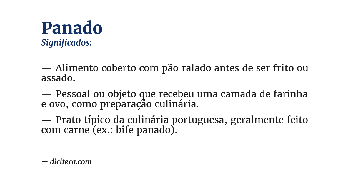 Significado de panado