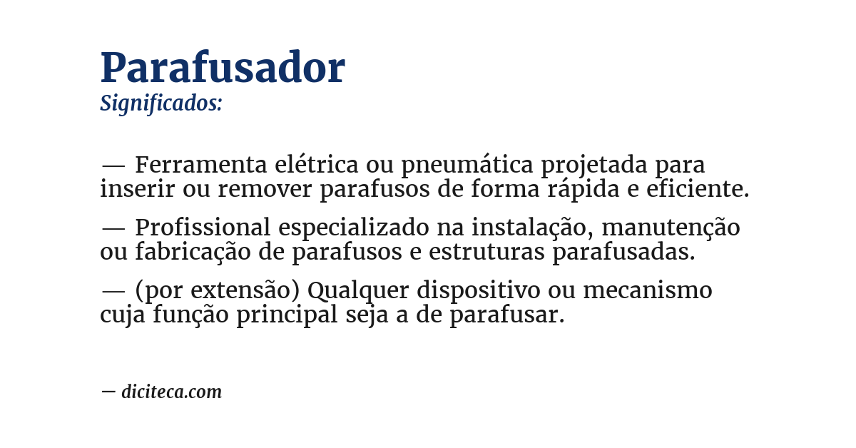Significado de parafusador