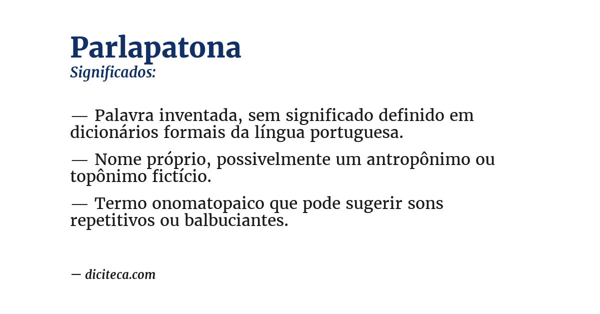 Significado de parlapatona
