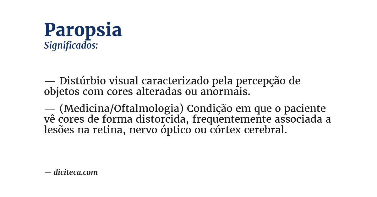 Significado de paropsia