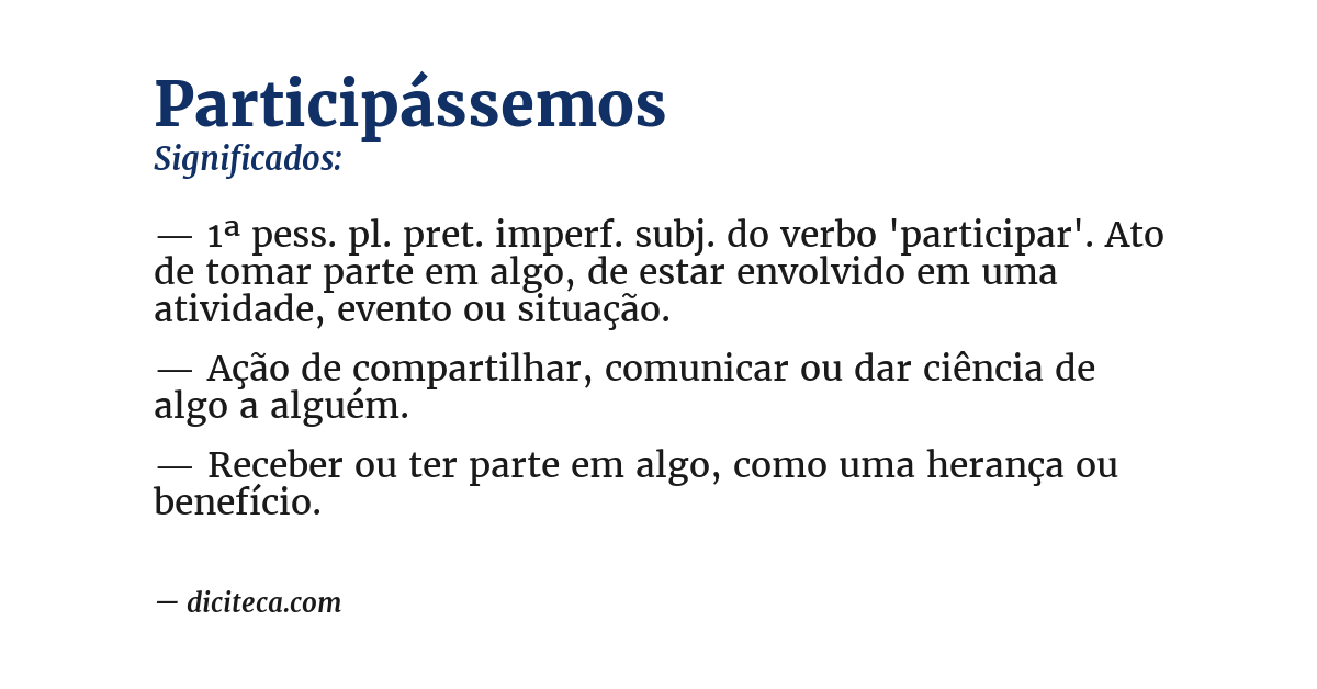 Significado de participássemos