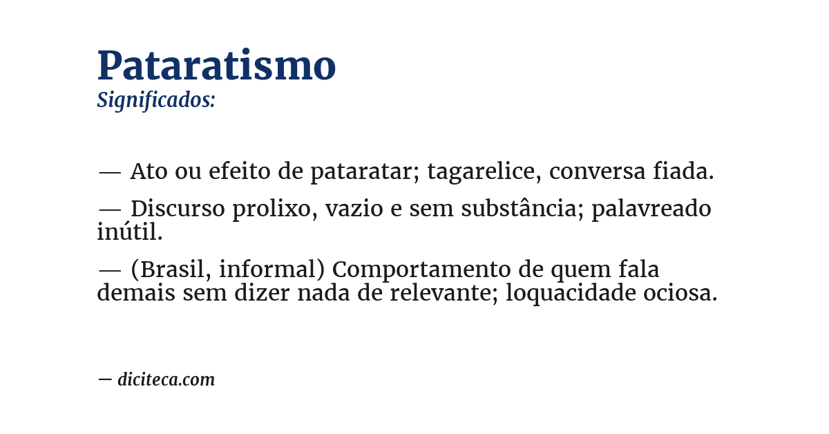 Significado de pataratismo
