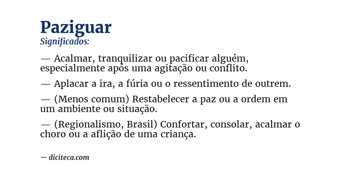Significado de paziguar