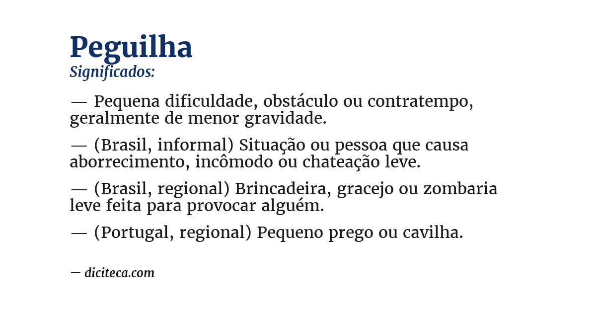 Significado de peguilha