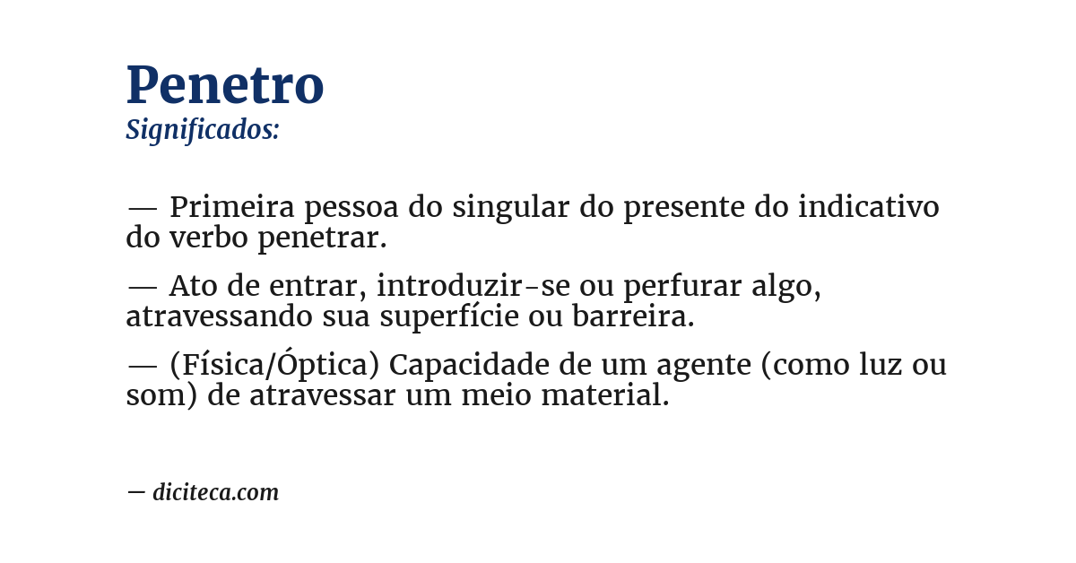 Significado de penetro