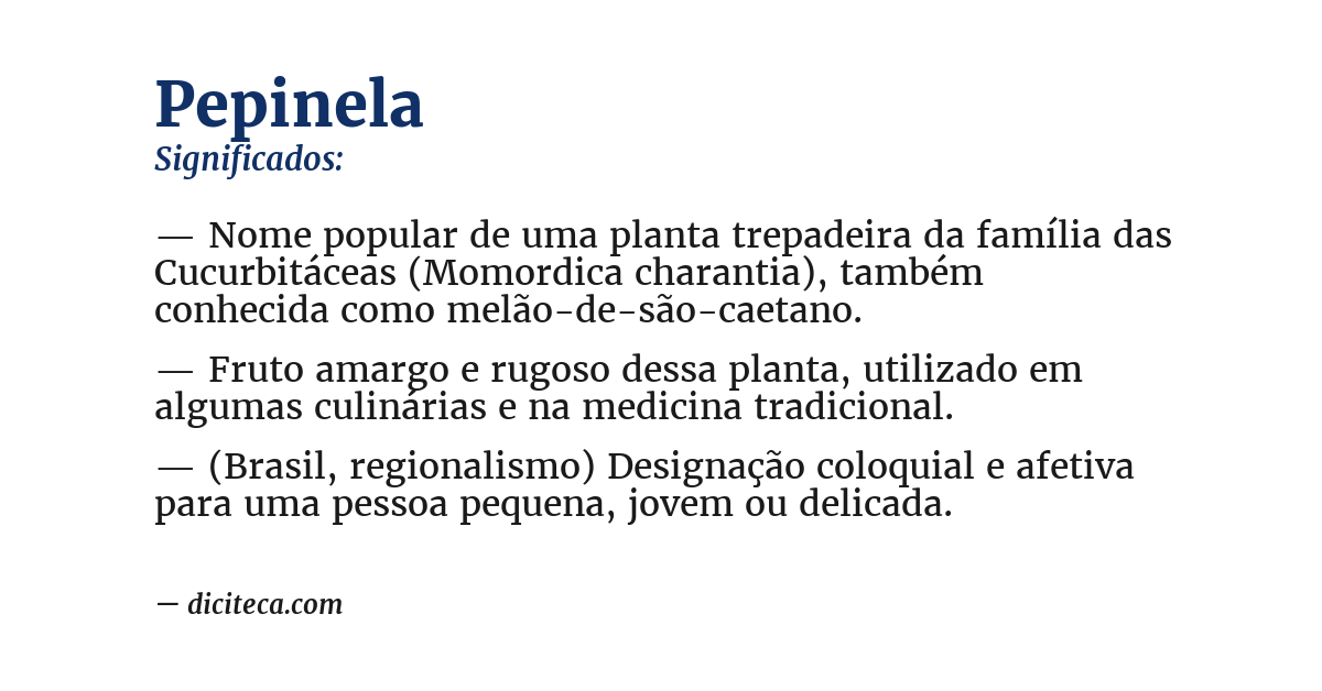 Significado de pepinela