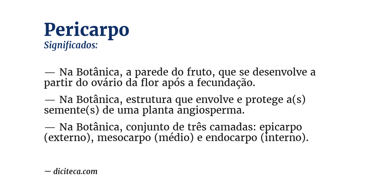 Significado de pericarpo
