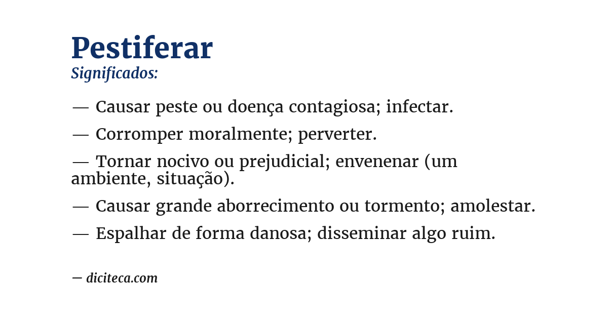 Significado de pestiferar