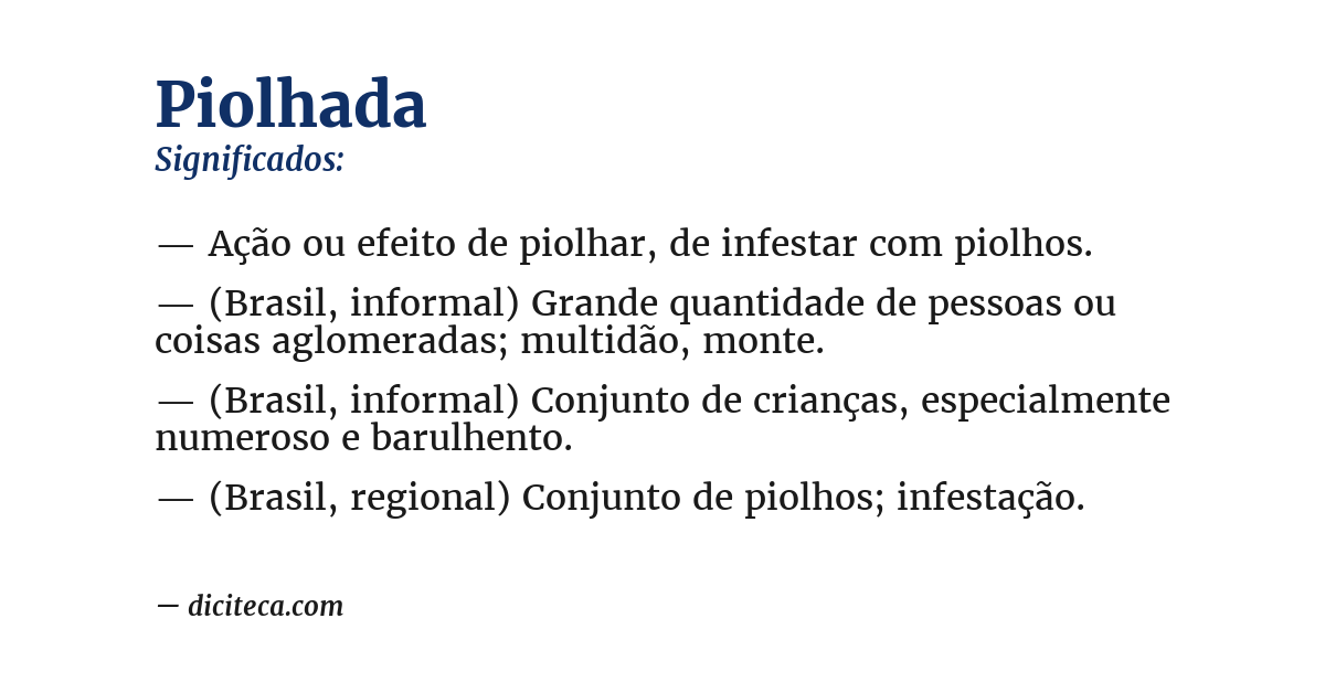Significado de piolhada