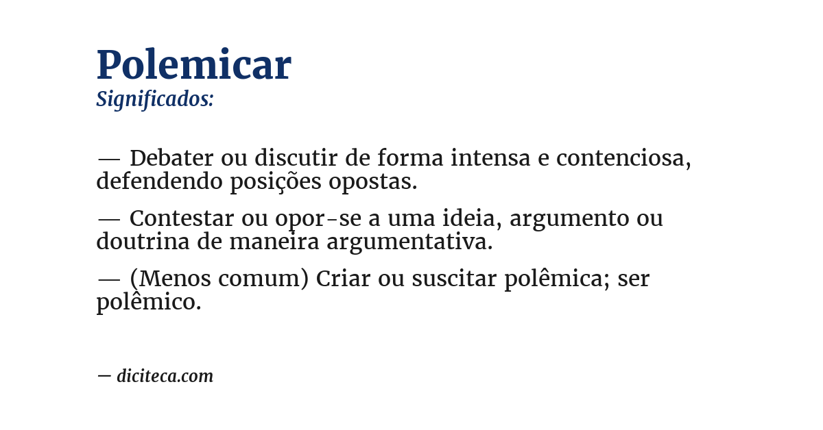 Significado de polemicar