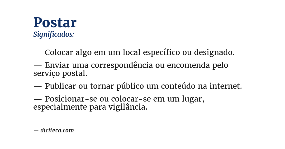 Significado de postar