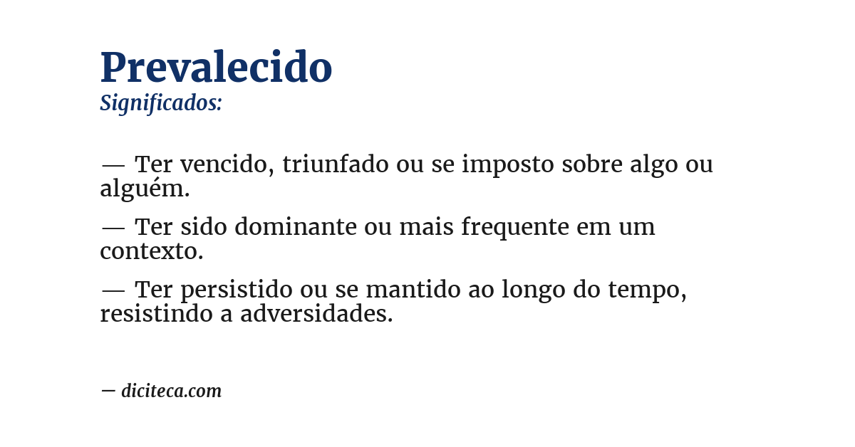 Significado de prevalecido