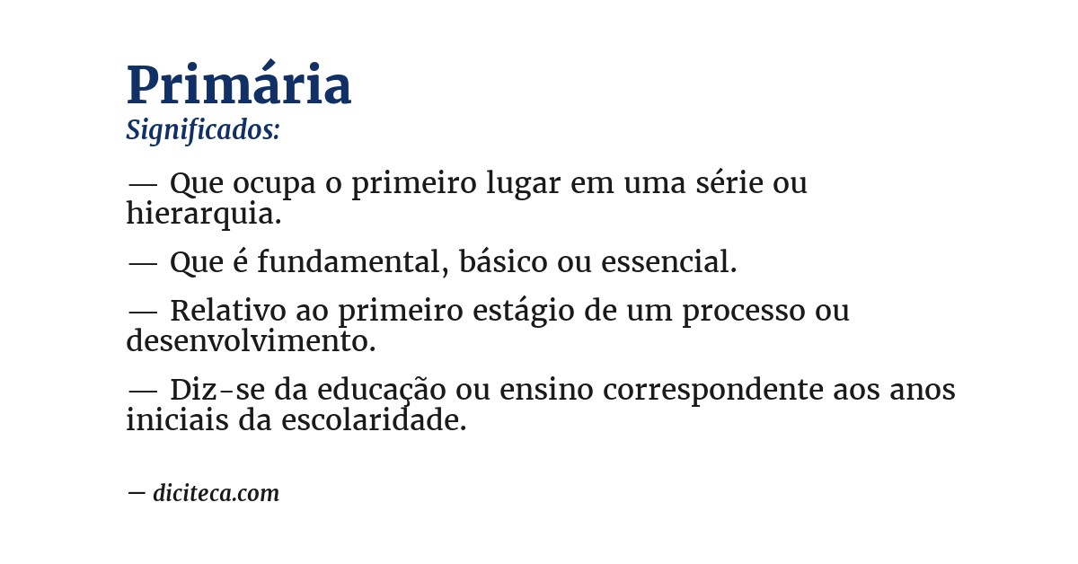 Significado de primária