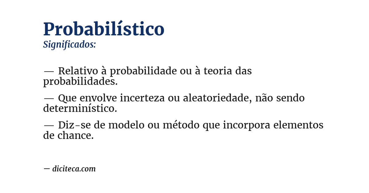 Significado de probabilístico