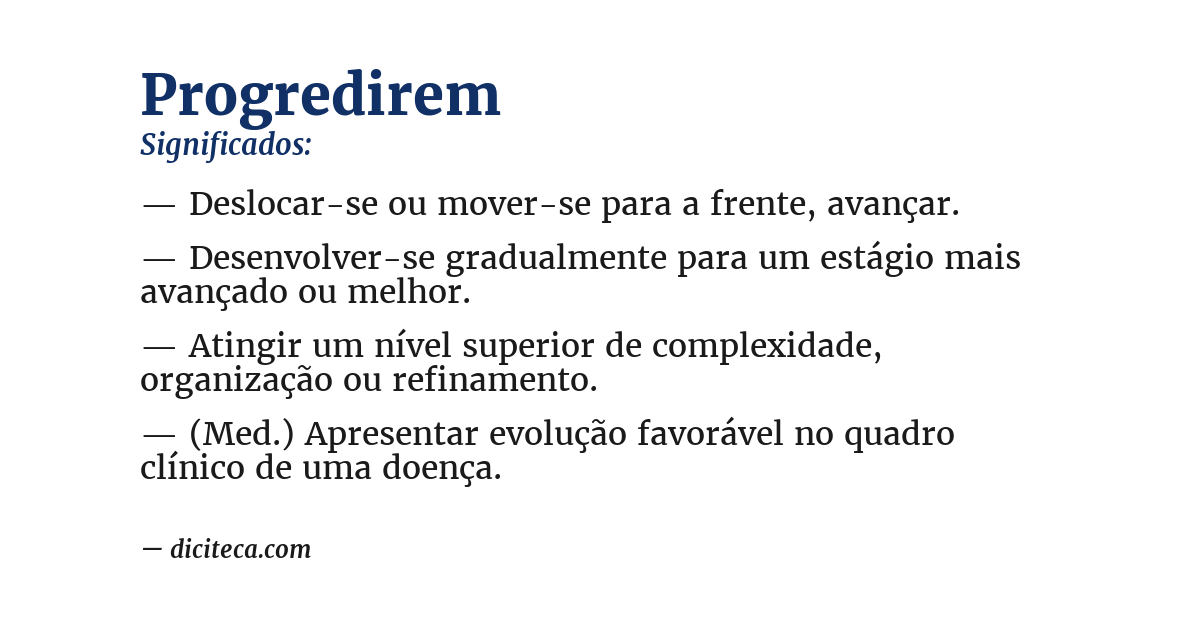 Significado de progredirem