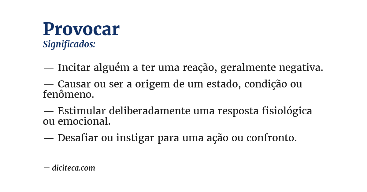 Significado de provocar
