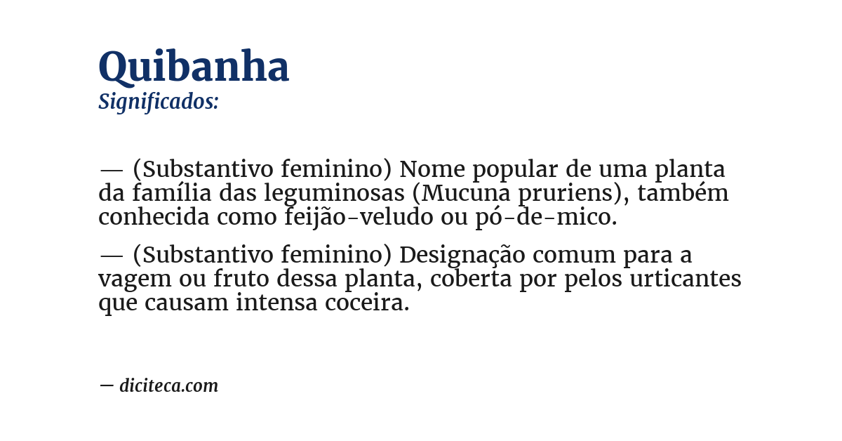 Significado de quibanha