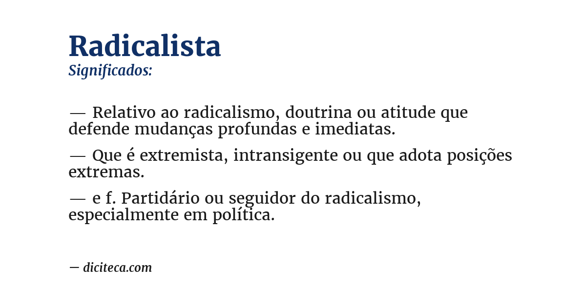 Significado de radicalista