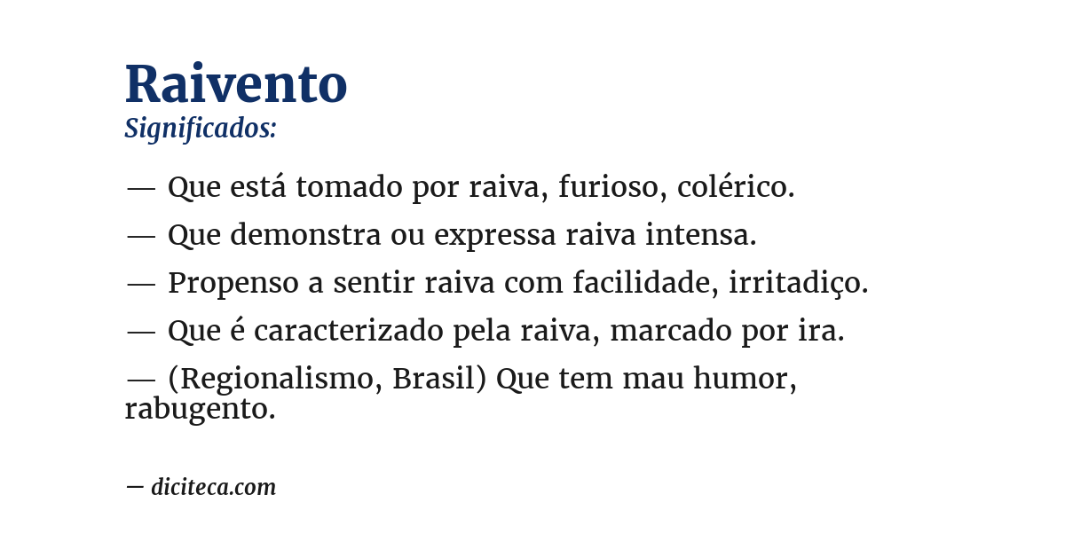 Significado de raivento