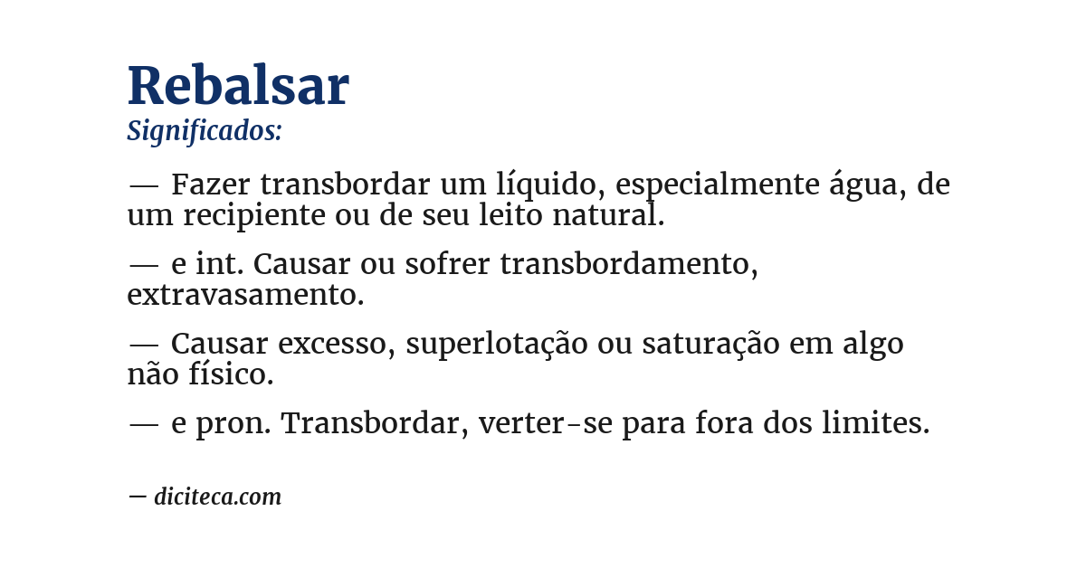 Significado de rebalsar
