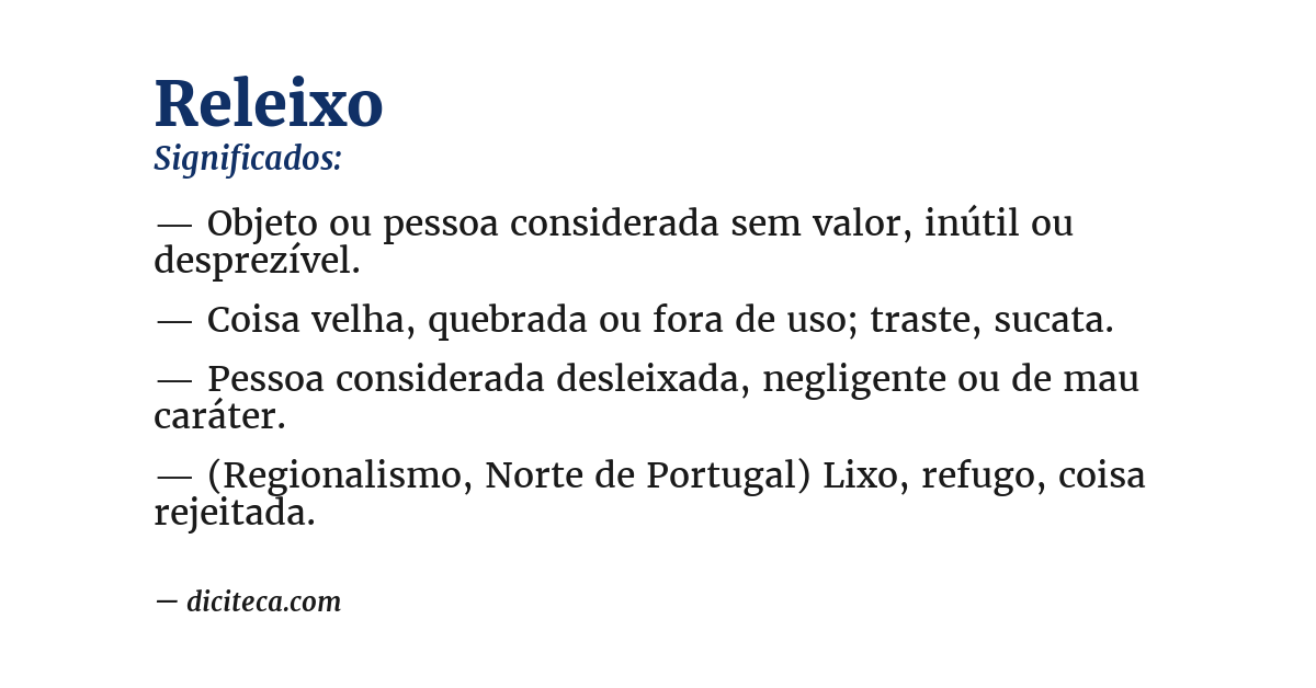 Significado de releixo