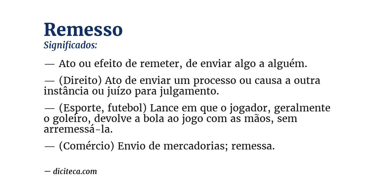 Significado de remesso
