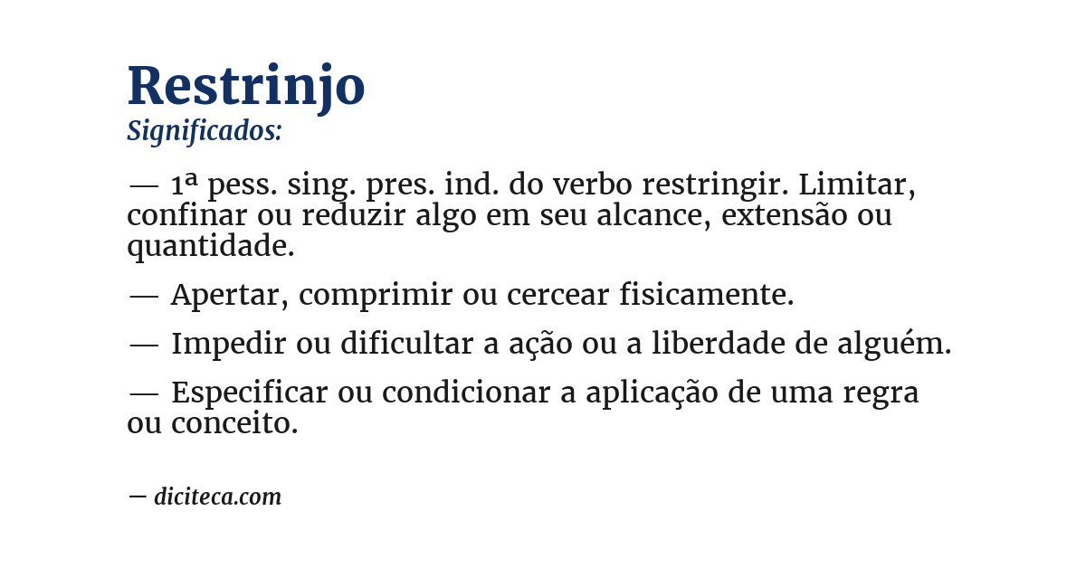 Significado de restrinjo