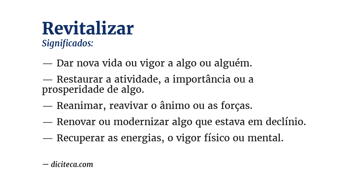 Significado de revitalizar